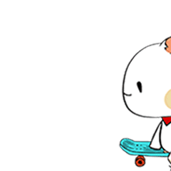 踩着小滑板溜了，BYE