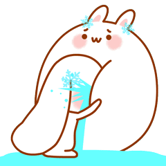 萌萌的雪雪兔家族表情图片