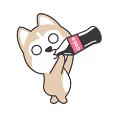 拿起瓶子大口喝可乐