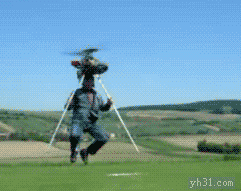 牛人自制的直升飞机