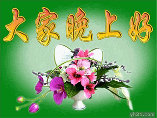 漂亮鲜花问候，大家晚上好