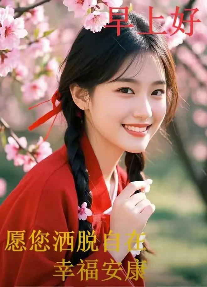 早安问候美图：愿你洒脱自在，幸福安康