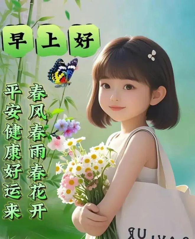 繁花伴蝶，新晨启运，早安万事顺心